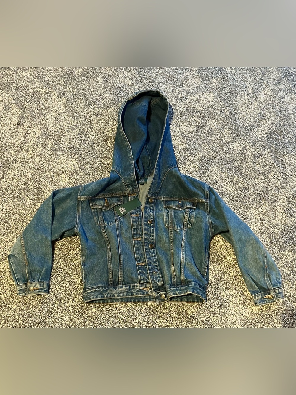 wild fable Hooded‎ Denim Jacket in Blue - Picture 2 of 6